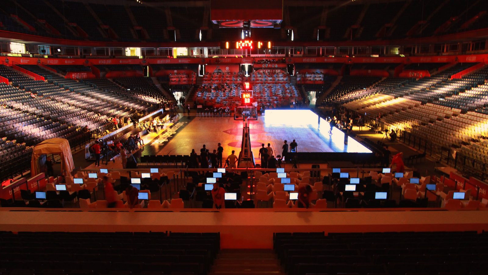 Euroleague Final Four 2018 - empty basketball court during light check