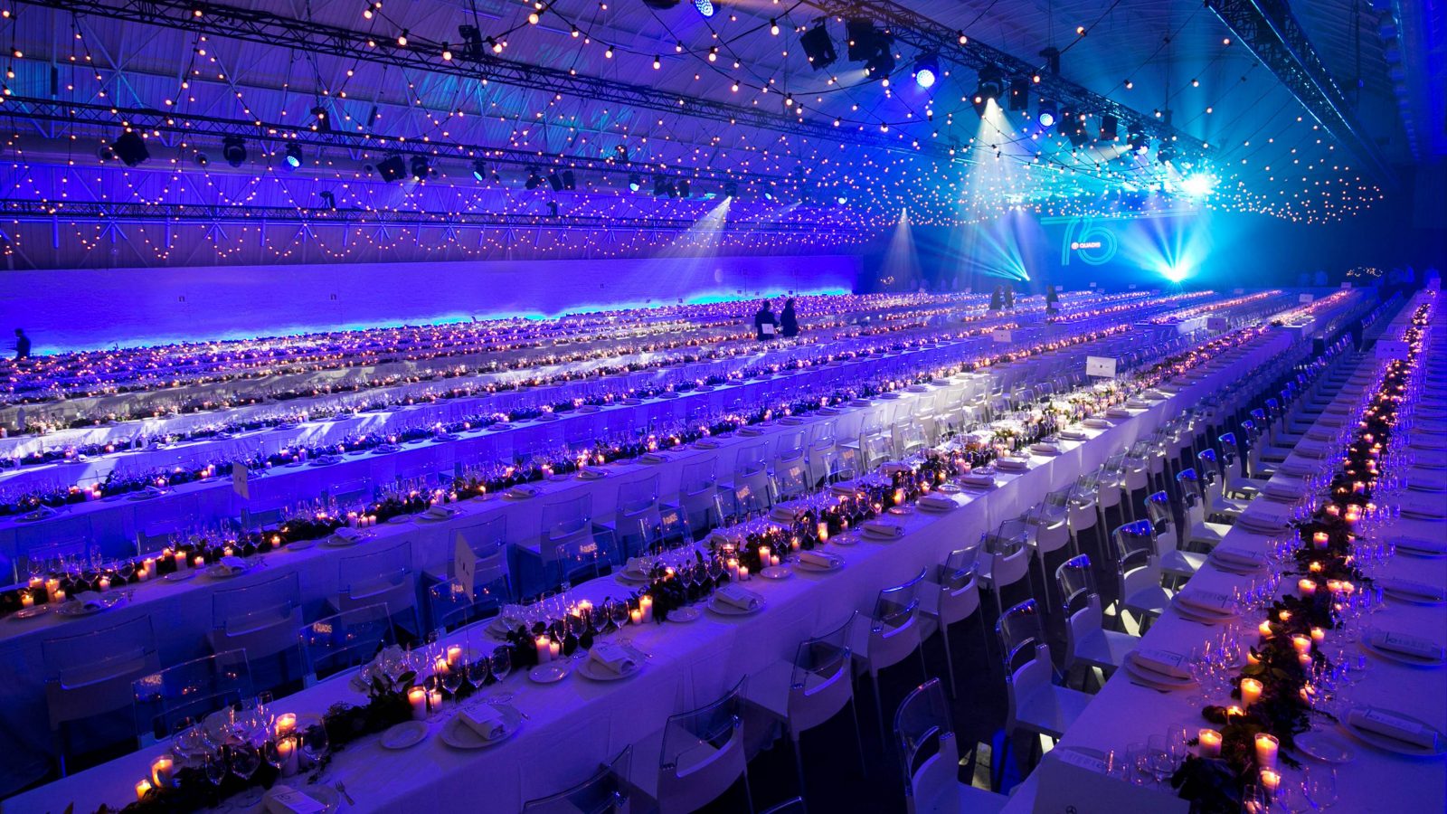 Gala dinner setup in a conference venue in Barcelona