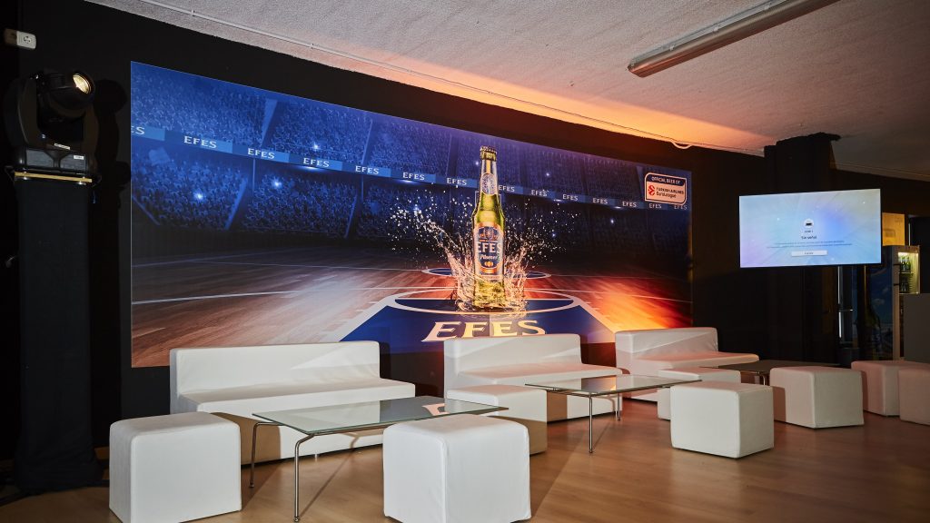 Wall branding in VIP lounge at Euroleague Final Four